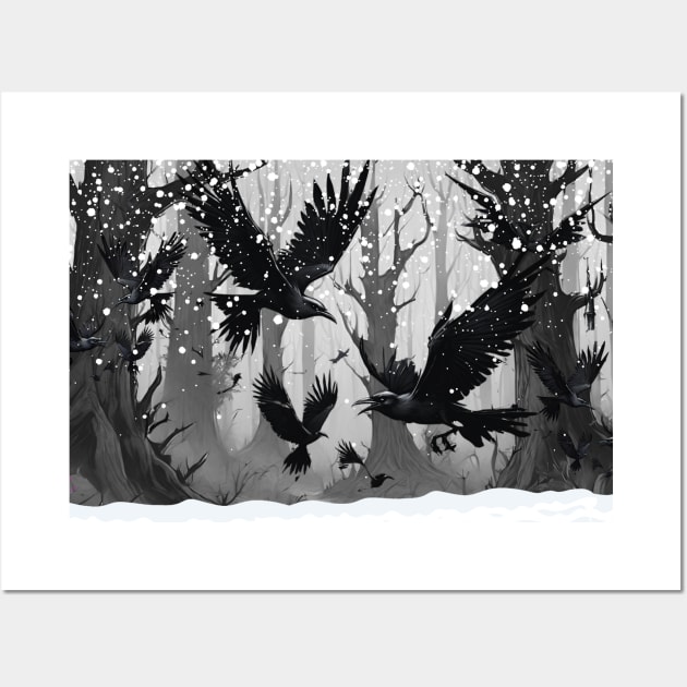 Ravens in the snow Wall Art by Viper Unconvetional Concept